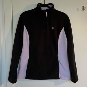 NWT Brooks Brothers 346 Black and Lavender 1/4 Zip Fleece Pullover